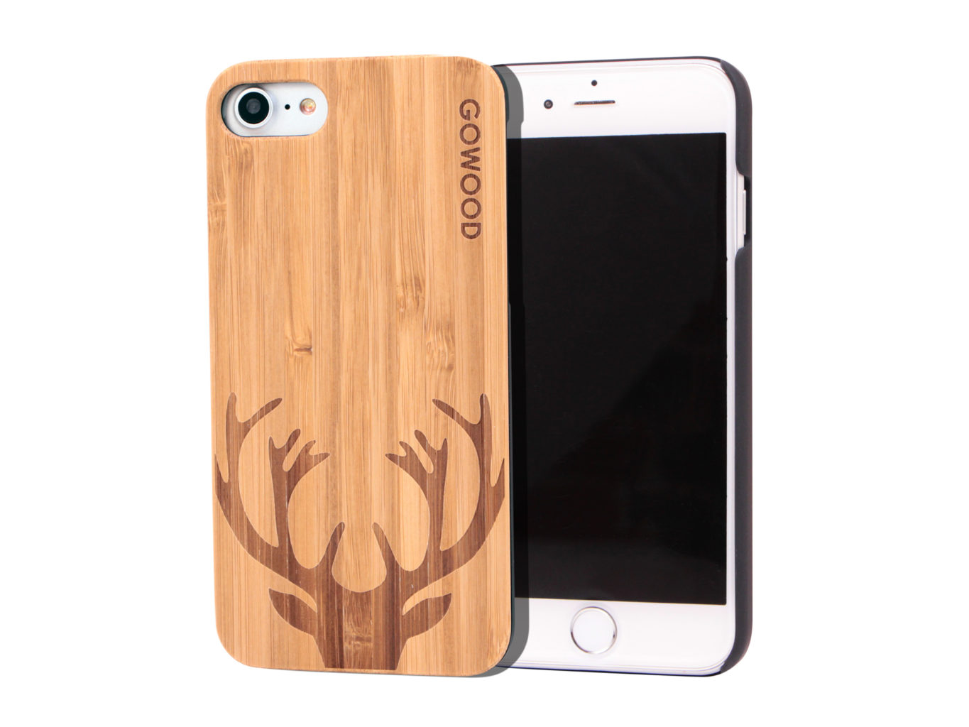 iPhone 7 and 8 wood case, iPhone 7 and 8 case bamboo deer ...