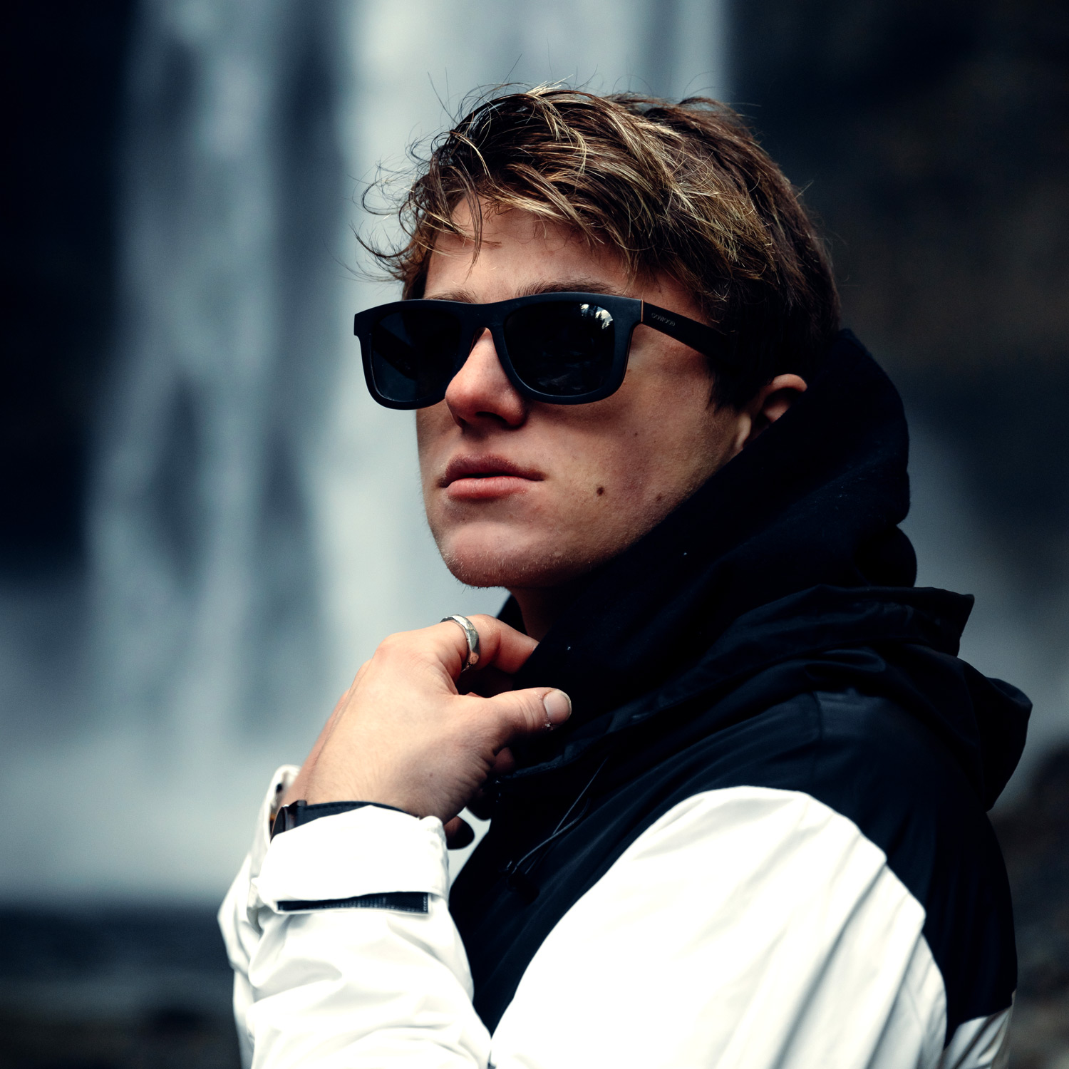 Voyage Exclusive Black & Silver Polarized Wayfarer Sunglasses for Men