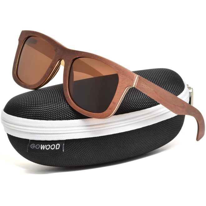 Brown maple wood sunglasses