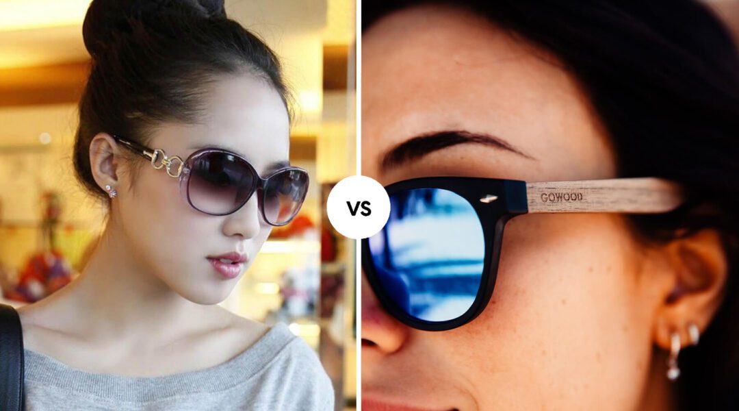 Header image of GOWOOD's blog, highlighting the wooden sunglasses vs plastic sunglasses